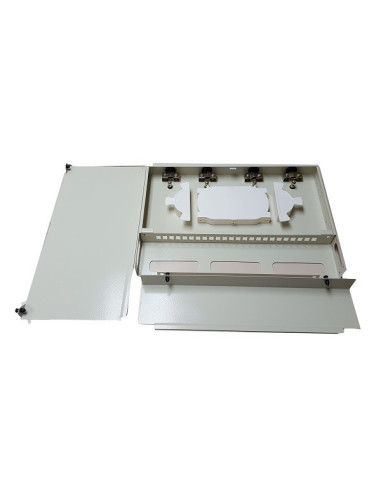 AMP937/1 Bandeja fija para rack 19" 4p Entrada/Salida, capacidad 24 fusiones + 24 adap. SC (no incl.) 443x300x45mm