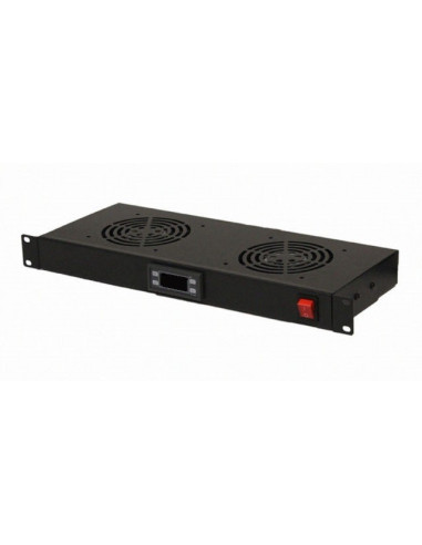 AMP632 Conjunto 2 ventiladores rack 19" termostato on/off