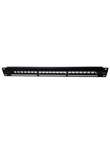 AMP672 Panel de parcheo integrado 19" Cat.6 UTP 24 puertos 1 U dual 180º bastidor trasero