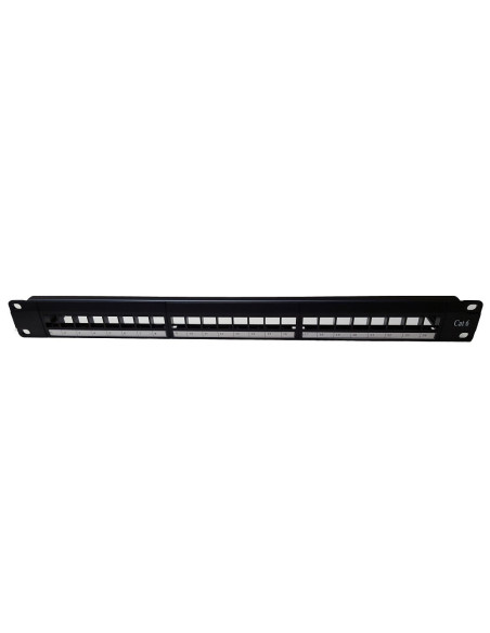 AMP672 Panel de parcheo integrado 19" Cat.6 UTP 24 puertos 1 U dual 180º bastidor trasero