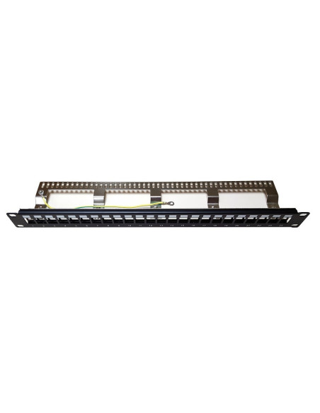 AMP674 Panel de parcheo integrado 19" Cat.5E UTP 24 puertos 1U dual 180º bastidor trasero