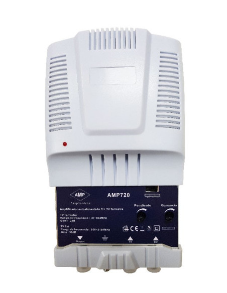 Amplificador de satélite 38dB + TV terrestre UHF LTE700 13V/22KHz