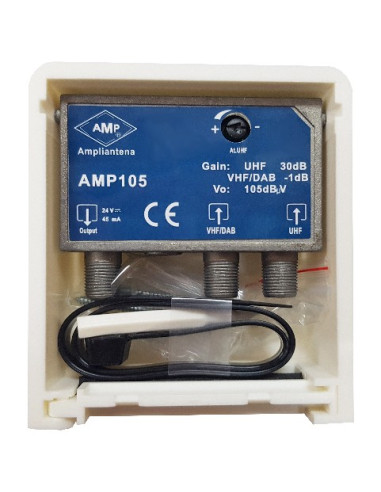 Amplificador de mástil 2E 0dB VHF+DAB/30dB UHF "LTE700"