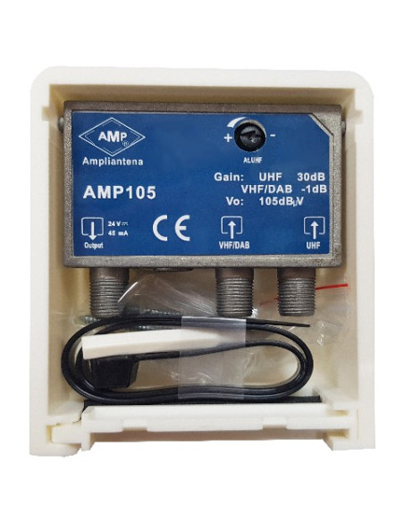 Amplificador de mástil 2E 0dB VHF+DAB/30dB UHF "LTE700"