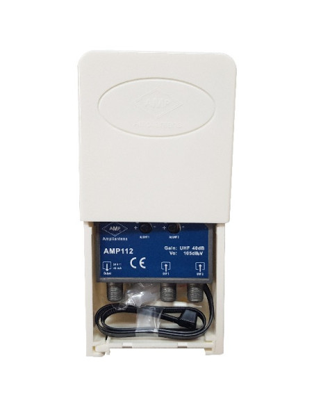 Amplificador de mástil blindado 2E UHF+UHF 40dB "LTE700"