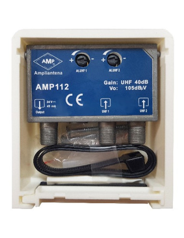 Amplificador de mástil blindado 2E UHF+UHF 40dB "LTE700"