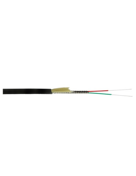 Cable 2 fibras ópticas SM 9/125/900 G657A2 armada 3 mm PE negro