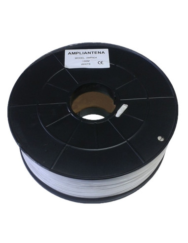 Cable coaxial CU/CU carrete plástico cubierta blanca 100 metros