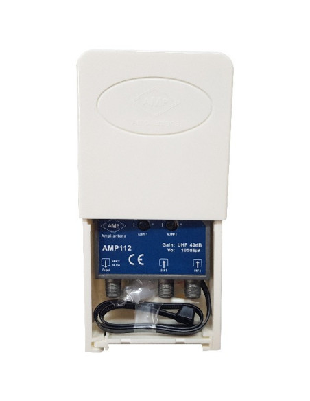 Amplificador de mástil blindado 2E UHF+UHF 40dB LTE700/5G
