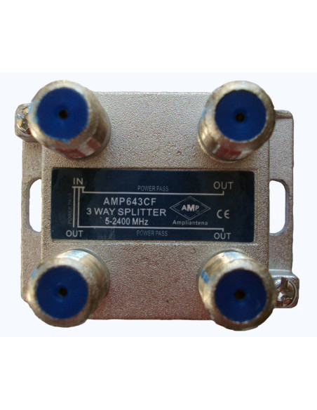 Distribuidor blindado 3 salidas 5-2400 MHz Conexión frontal