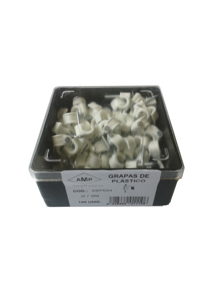 Agrafe pour câble coaxial N6 (100 unités) blanc