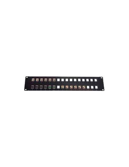 Panneau multimédia vide 19" pour 32 ports keystone 2U noir