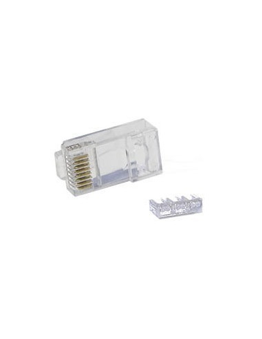 Conector RJ45 macho Cat.6 UTP plastico con guía...