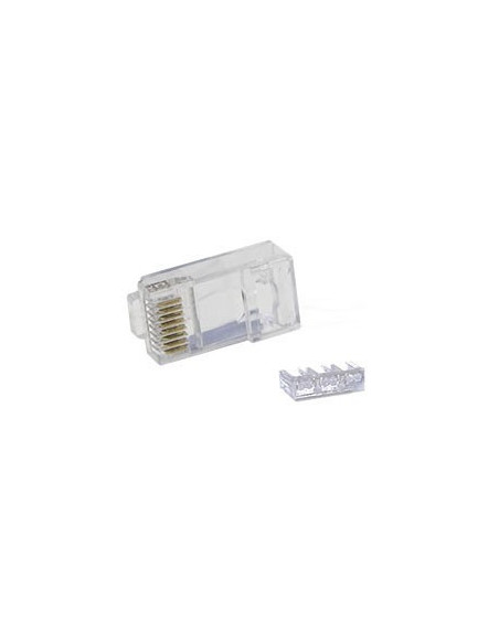 Conector RJ45 macho Cat.6 UTP plastico con guía de hilos