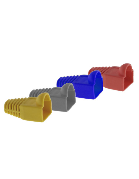 Capuchon PVC pour connecteur RJ45 mâle (gris, jaune, rouge, bleu)