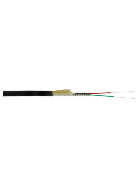 Cable 2 fibras ópticas SM 9/125/900 G657A2 armada 3 mm PE negro