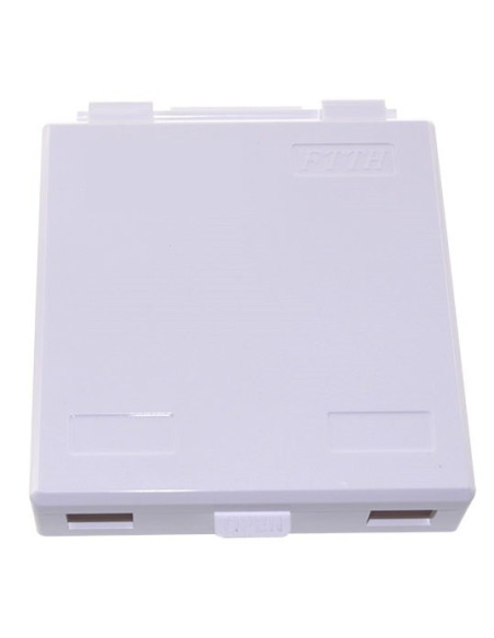 Caja final FTTh con capacidad para 2 adaptadores SC (no incluidos), medidas 95x85x22mm