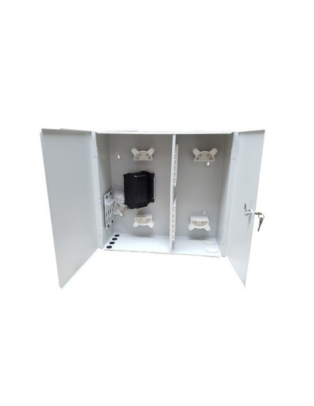 Coffret métal 2 portes, capacité 72 fusions + 72 adaptateurs SC (non inclus) 500x480x187mm
