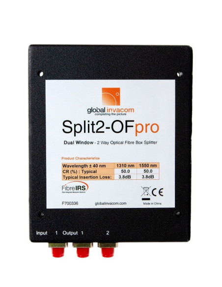 Distribuidor óptico 1 entrada y 2 salidas Global Invacom
