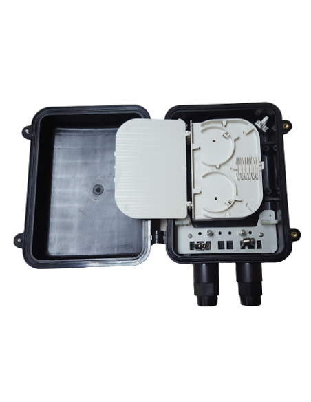 Boîte de jonction IP66, capacité 18 fusions (maximum extensible 30 fusions) noir 285x200x90mm