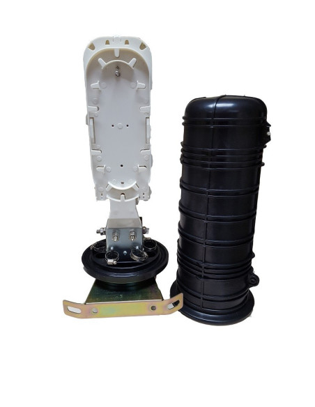 Caja exterior IP67 tipo torpedo 5p Entrada/Salida, capacidad 96 fusiones (Máximo 144 fusiones) medidas Ø240x500mm