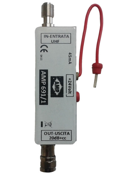 AMP691/1 Previo enchufable UHF 18dB 24Vcc
