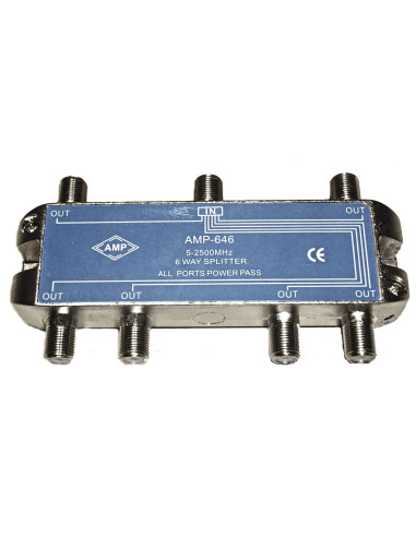 AMP646 Distribuidor Blindado 5-2500 MHz 6 salidas