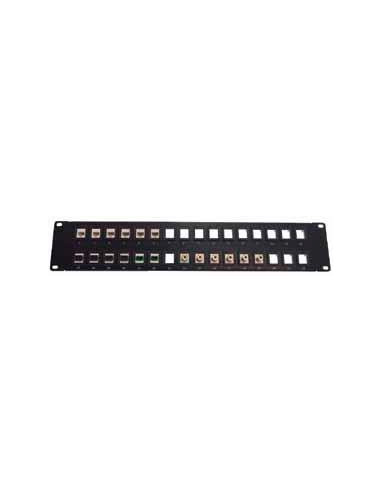 AMP686 Panel multimedia 19" vacío para 32 puertos keystone 2U negro 
