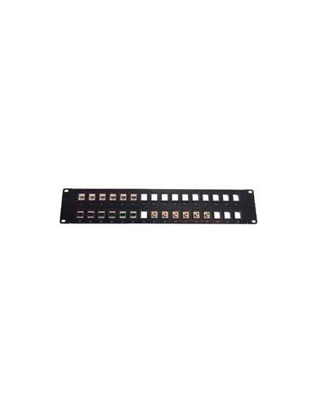 AMP686 Panel multimedia 19" vacío para 32 puertos keystone 2U negro 