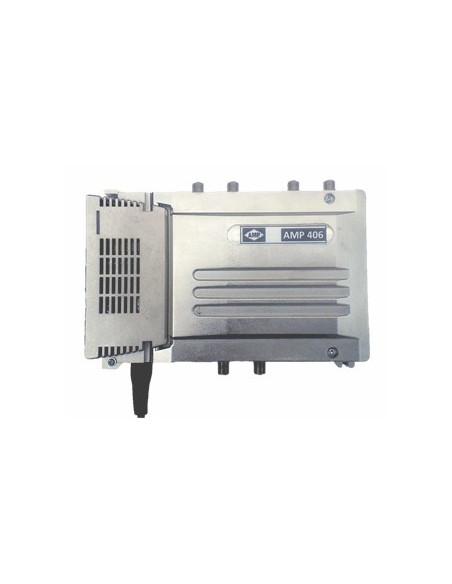 AMP406 Central blindada cubierta zamak 4 Entradas/40dB (BI+FM/BIII+DAB/2 UHF) 128dBuV "LTE"