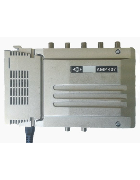 AMP407 Central blindada cubierta zamak 5 Entradas/40dB (BI+FM/BIII+DAB/BIV/BV/UHF) 128dBuV "LTE"