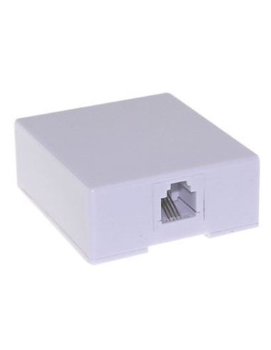 AMP700 Roseta telefónica 50x56x24mm RJ11 6p4c salida inferior, blanca