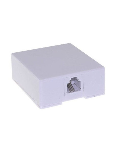 AMP700 Roseta telefónica 50x56x24mm RJ11 6p4c salida inferior, blanca